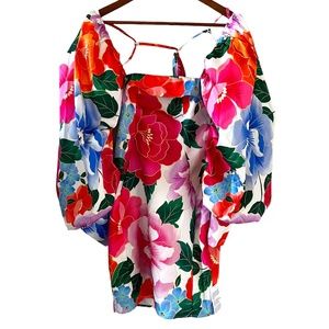 ASOS Luxe NEW Floral Strappy Back Satin Mini Dress Size 2